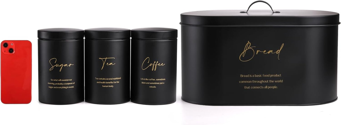 Bread Box and Canister Set (4-Piece)