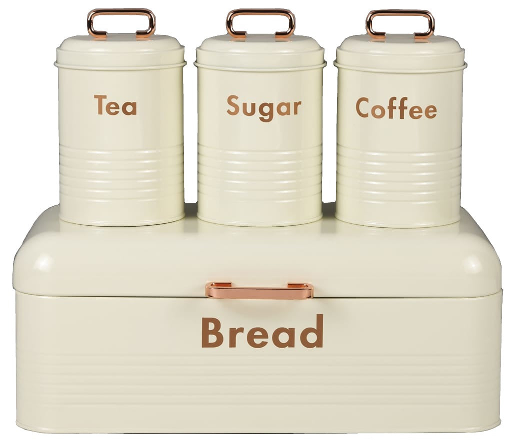 Classic Bread Box and Canister Set (4-Piece)