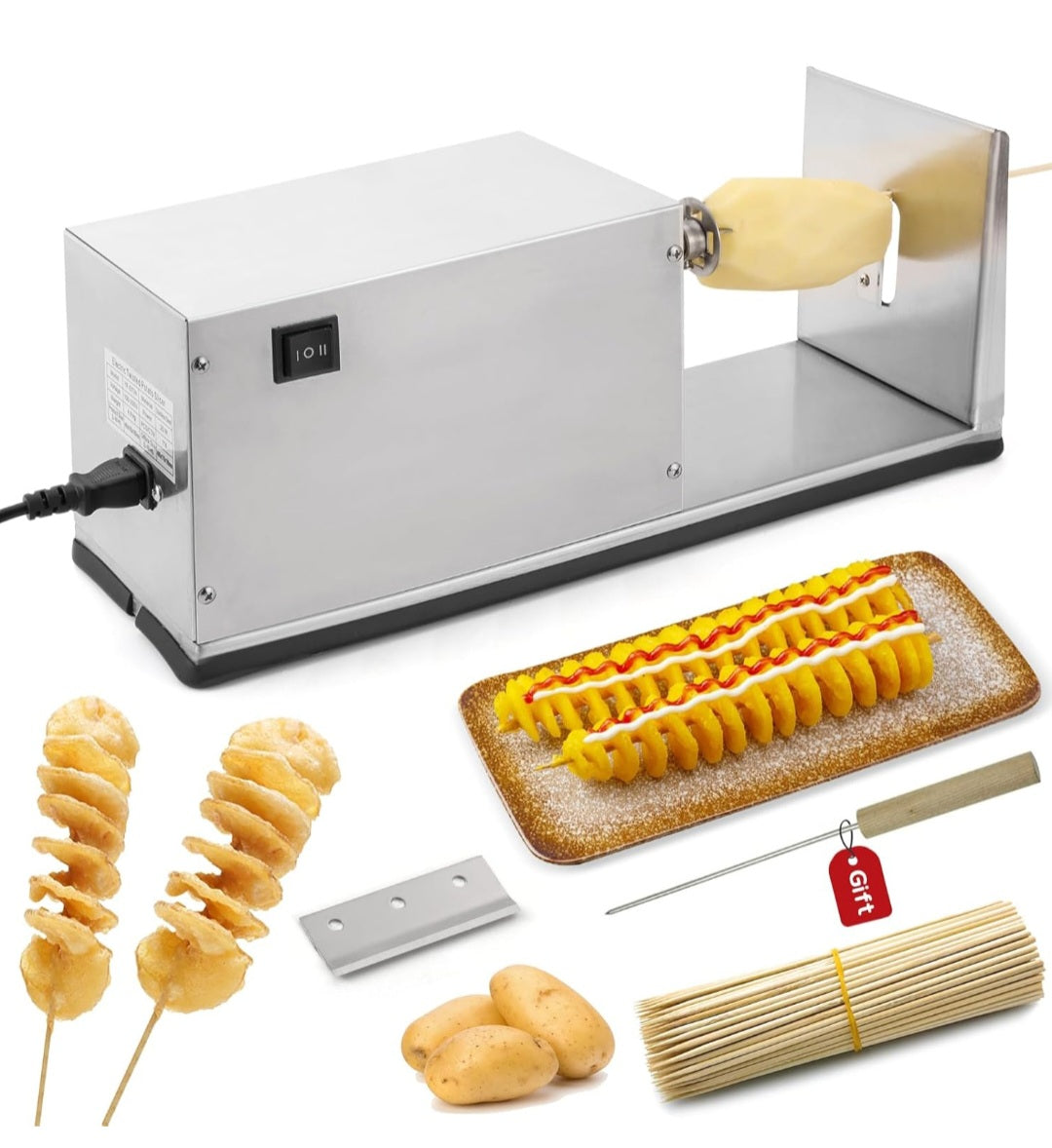 Stainless spiral potato twister