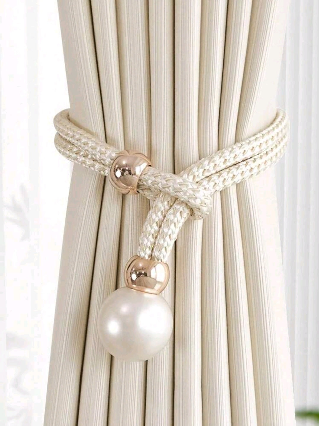 2pcs faux pearl curtain tiebacks