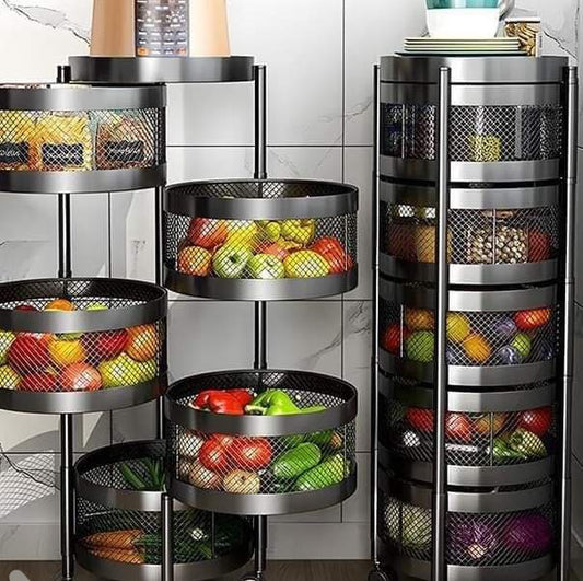 Multi-Layer Metal Basket for Fruits and Vegetables