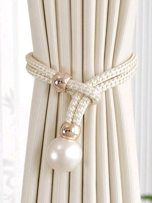 2pcs faux pearl curtain tiebacks