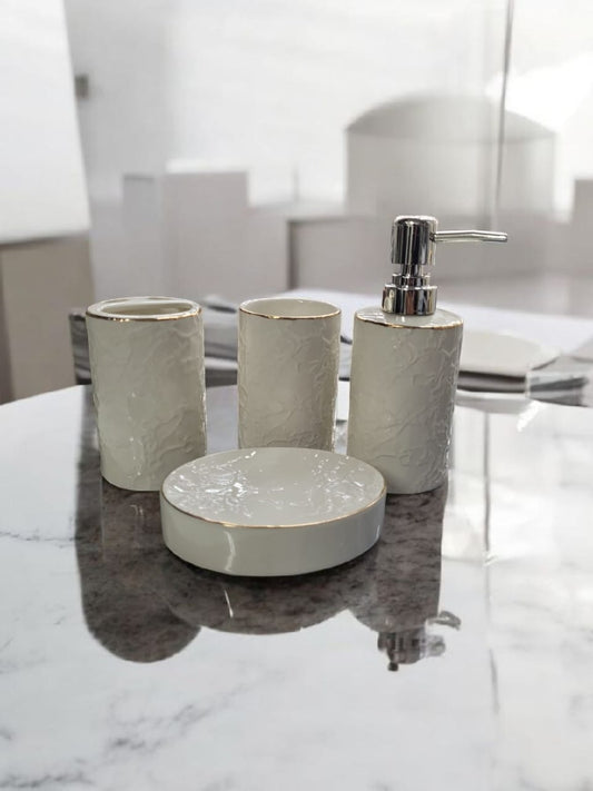 Glass bathroom set