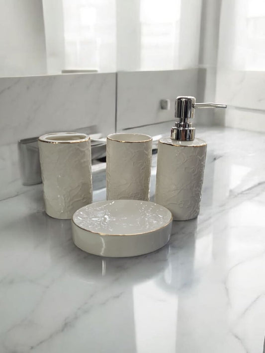 Glass bathroom set